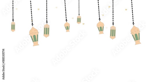 Hanging lantern animation inspired by Islamic and Ramadan celebrations. Soft moving lantern decorations suitable for Eid Mubarak greetings religious events festive backgrounds social media 