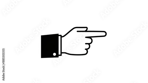Hand pointing to the right side with index finger.