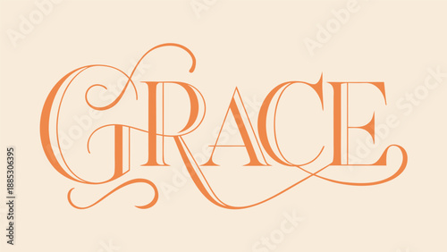 Refined vector illustration of 'grace' in elegant typography