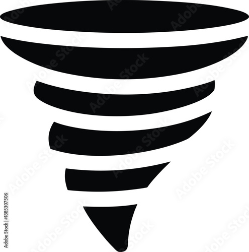 tornado silhouette vector illustration on transparent background