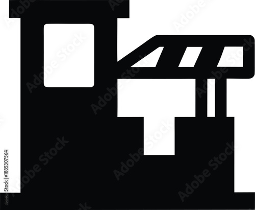 toll booth silhouette vector illustration on transparent background
