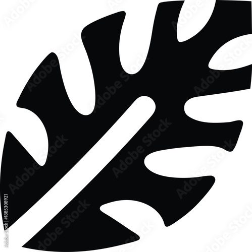 leaf single silhouette vector illustration on transparent background