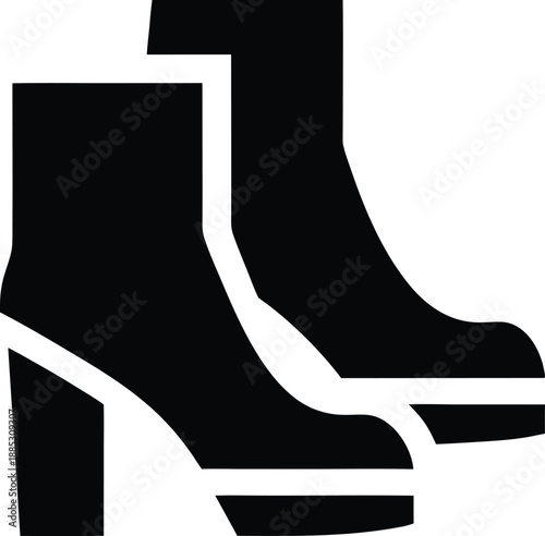 high heel shoe silhouette vector illustration on transparent background