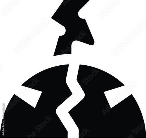 earthquake epicenter silhouette vector illustration on transparent background