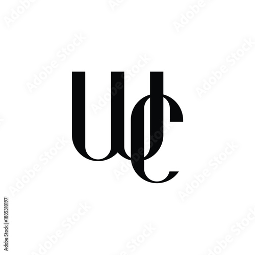 WC monogram logo design letter text name symbol monochrome logotype alphabet character simple logo
