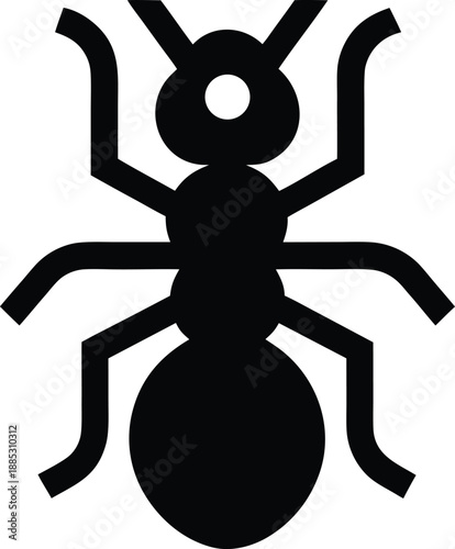 ant silhouette vector illustration on transparent background