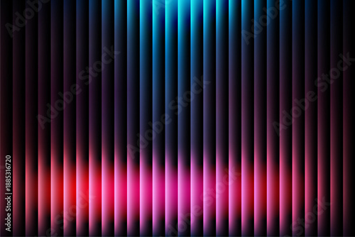 Vibrant neon light bars transition from blue to pink on a black background for a dynamic visual effect.
