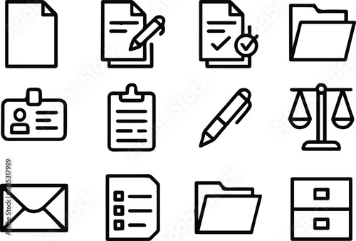 document vector icons for legal office files folders and forms