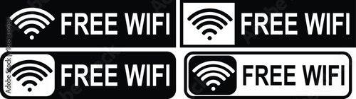 Free WiFi badge for cafes, restaurants, hotels, offices, and public places