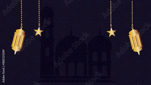 Hanging lantern animation inspired by Islamic and Ramadan celebrations. Soft moving lantern decorations suitable for Eid Mubarak greetings religious events festive backgrounds social media 