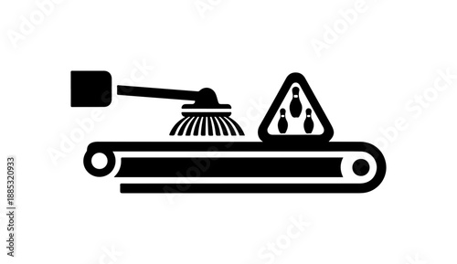 Car Wash Symbol with Brush and Water