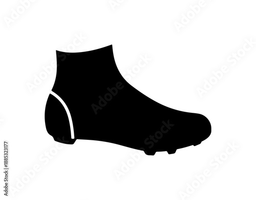 Black Soccer Cleat Icon Design