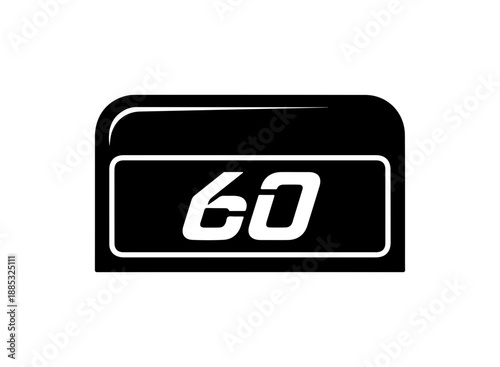 Minimalist Number 60 SVG Design