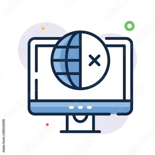 Take a look at this amazing flat outline icon of digital divide, unequal access