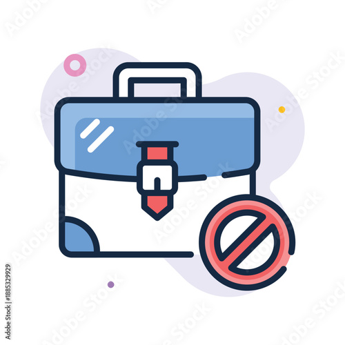 An editable flat outline icon of unemployment, job loss, economic instability