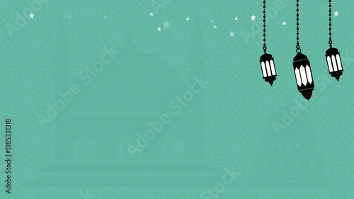 Hanging lantern animation inspired by Islamic and Ramadan celebrations. Soft moving lantern decorations suitable for Eid Mubarak greetings religious events festive backgrounds social media 