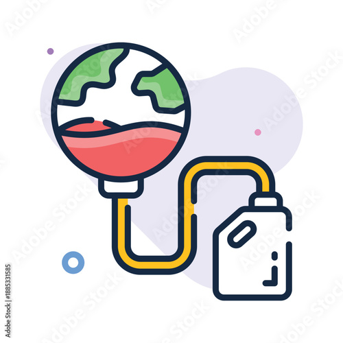 Get a glimpse of this modern flat outline icon of resource depletion