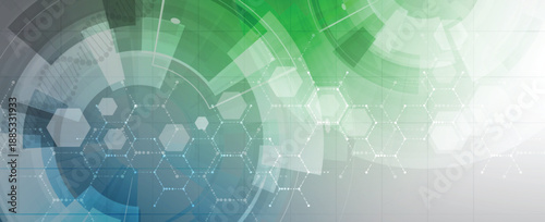 Futuristic digital illustration of DNA strands, connected neural web