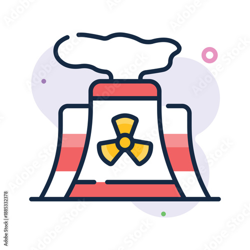 A customizable flat outline icon of nuclear pollution, toxic emissions