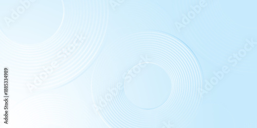 Canvas Print Abstract light blue background with elegant white concentric circle lines