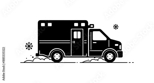 Ambulance in Snowy Weather