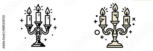 Elegant vector illustration of a decorative candelabra with candles