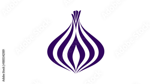 A simplified, stylized depiction of an onion or similar bulbous vegetable, in a minimalist style