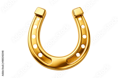 Luxurious Gold Horseshoe Talisman – Traditional Equestrian Luck Icon for Success and Celebration Themes