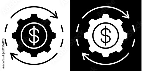 Business Restart Icon Set White Glyph Style Collection
