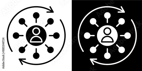 Stakeholder Update Icon Set White Glyph Style Collection
