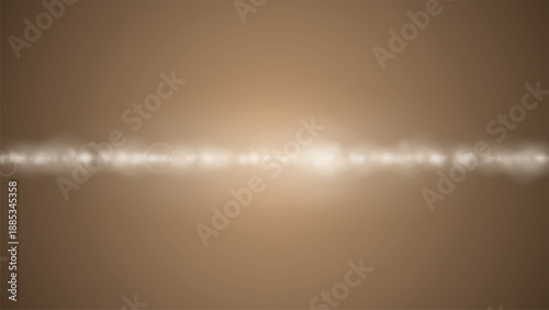 Warm glowing horizontal light flare on brown background