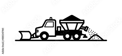 Snow Plow Truck in Action