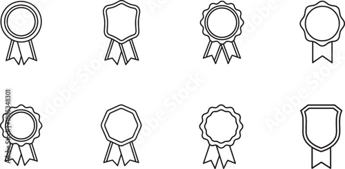 Collection of different shapes badge icon set
