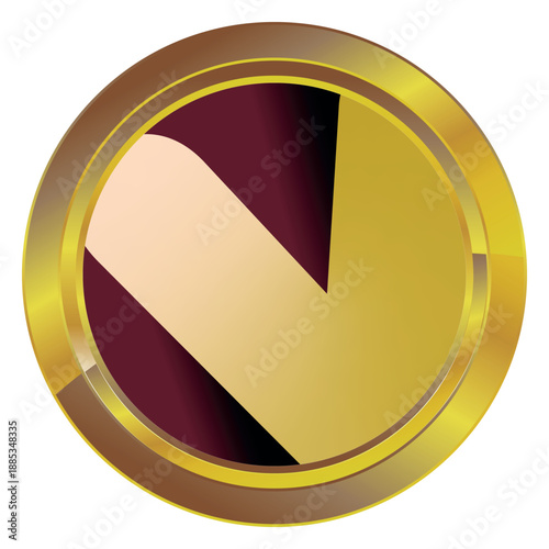 Gold label on a white background