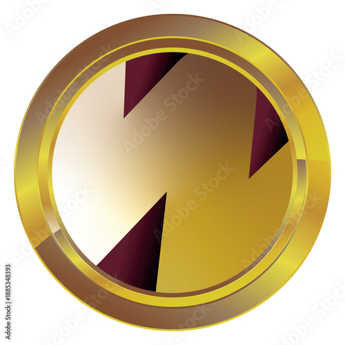 Gold label on a white background