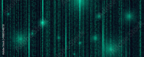 Cyber Security Background. Cyberspace Futuristic Pattern. Matrix Numbers Texture. AI Technology Protect Against Virus, Hackers, DDOS Attacks. Computer Abstract Concept. 