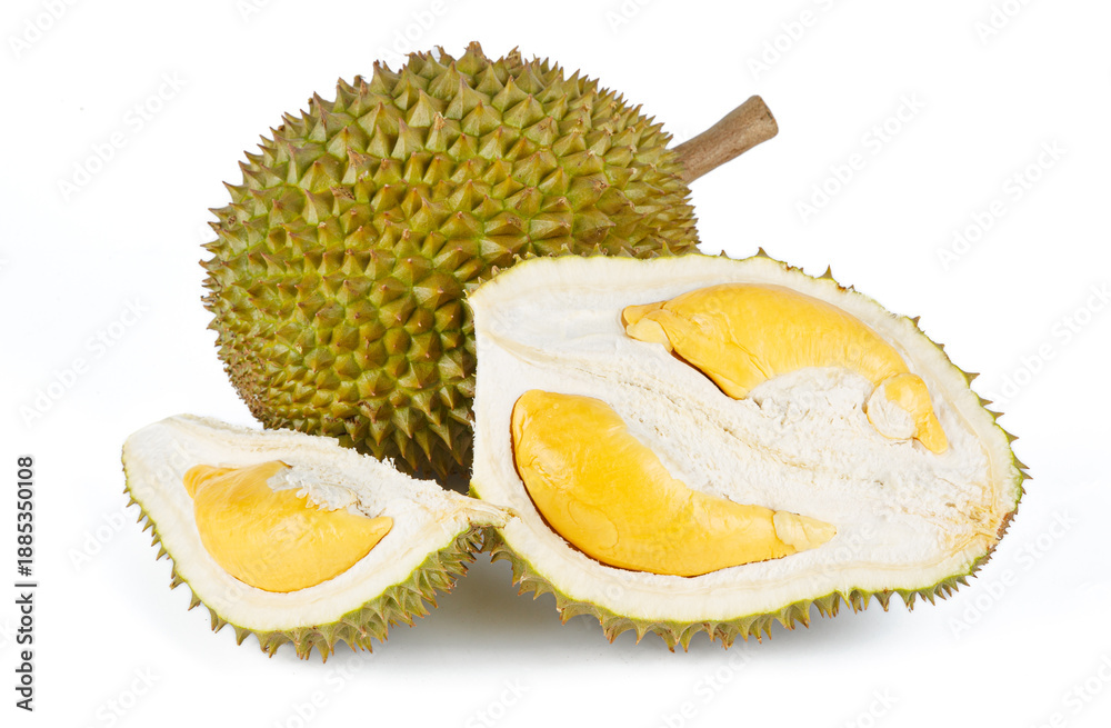 Fototapeta premium Fresh Musang King durian isolated on white background