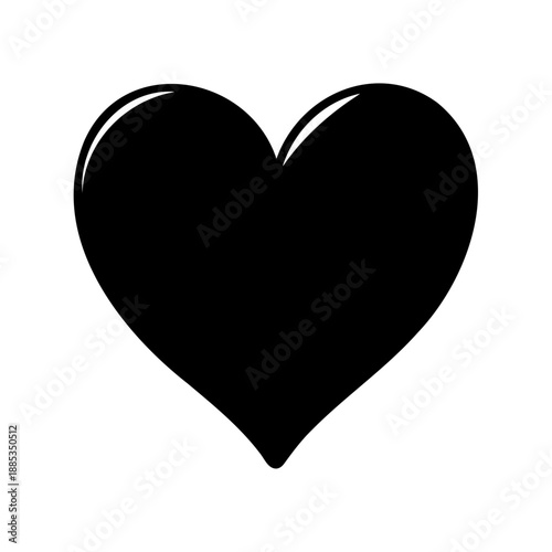 Black heart shape, a symbol of love and emotion and affection