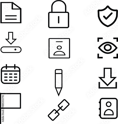 Minimal Line Icon Set UI UX Interface Symbols Outline Vector Pack