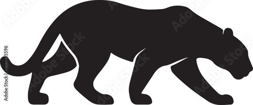 Black panther walking silhouette vector illustration