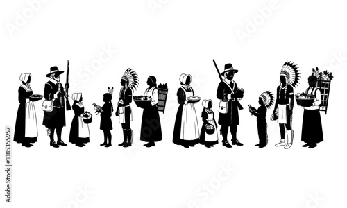 Silhouettes of black historical figures