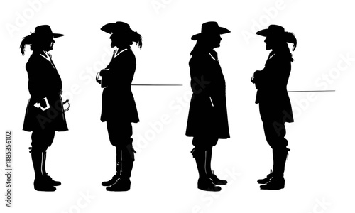 Silhouettes of black historical figures