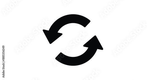 A simple black and white illustration of a circular arrow symbol
