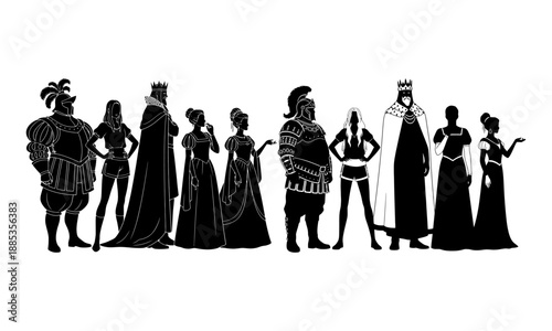 Silhouettes of black historical figures