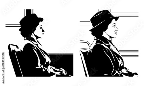 Silhouettes of black historical figures