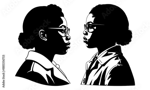 Silhouettes of black historical figures