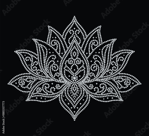 Precious lotus flower on black background