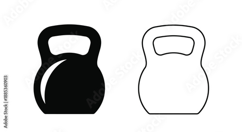 Two kettlebell icons one black and one white side by side
