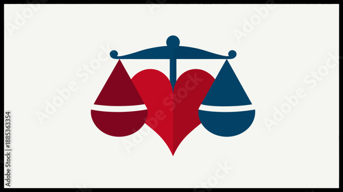 A heart and scales, suggesting law and love combined, with a neutral background