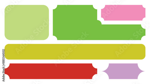 A vibrant collection of abstract shapes and colorful design elements on a clean white background